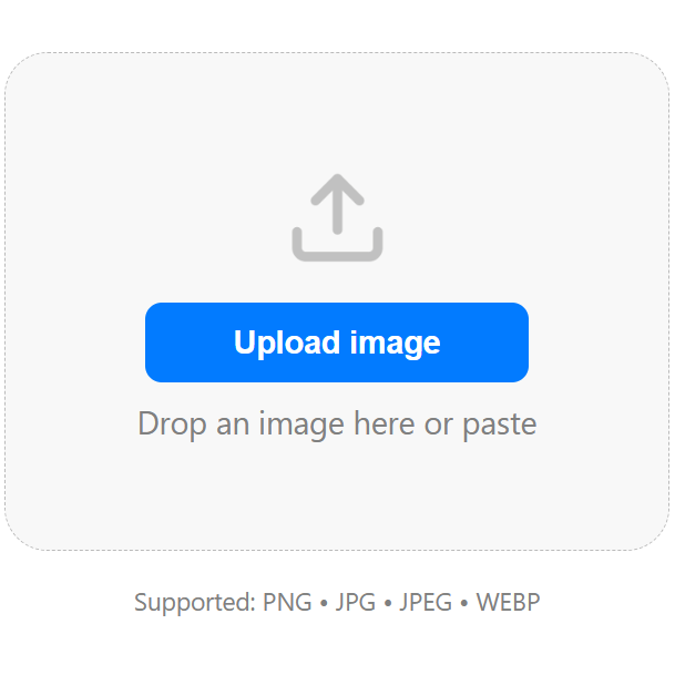Extension window: upload an image by drag and drop or paste